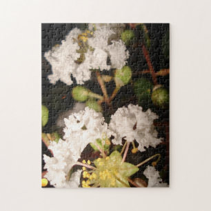 Vita blommor Modern Plant Nature Photography Art Pussel