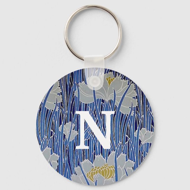 Vita blommor, Mongram-nyckelkedja Nyckelring (Framsida)