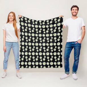 Vita blommor Mönster Cust. fleecefilt