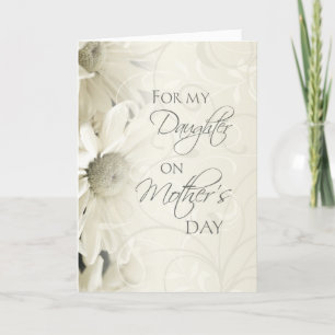 Vita blommor, Mors dag-kort för dotter Kort