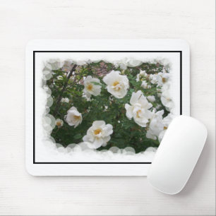 Vita blommor Mouse Pad Musmatta