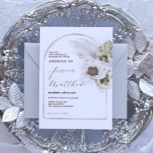 Vita blommor och fjädrar Bröllop