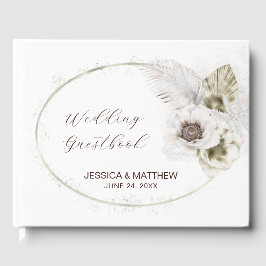 Vita blommor och fjädrar gästböcker
