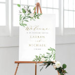 Vita blommor och Förlovningsfest från Greenery Poster<br><div class="desc">Välkomna gästerna i stil med vår vackra välkomstskylt om anpassadets förlovningsfest, designad för att ange tonen för er speciella dag. Med en delikat vattenfärgsgrön och elegant vita blommor blandar det här tecknet utan problem naturinspirerat inslag med en aning sofistikering. Denna gröna förlovningsfest är perfekt för rustiskt, biohotell eller trädgårdskrävande bröllop....</div>