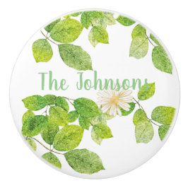 Vita blommor och Grönt Löv Garden Knopp