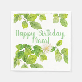 Vita blommor och Grönt Löv Garden Pappersservett