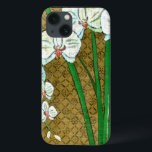 Vita blommor och Grönt Stems på Brown Gräns<br><div class="desc">Vita blommor som hänger av grönt härstammar i biet av Chariklia Zarris. Om du ställer in dig mot en brunt bakgrund och omges av en brun gräns är det en enkel målning med elegant. Lägg till den i ditt hem och njut av skönheten!</div>