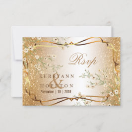 Vita blommor och Guld Glitter - OSA