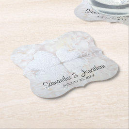 Vita blommor och hörselreflektioner Bröllop Underlägg Papper