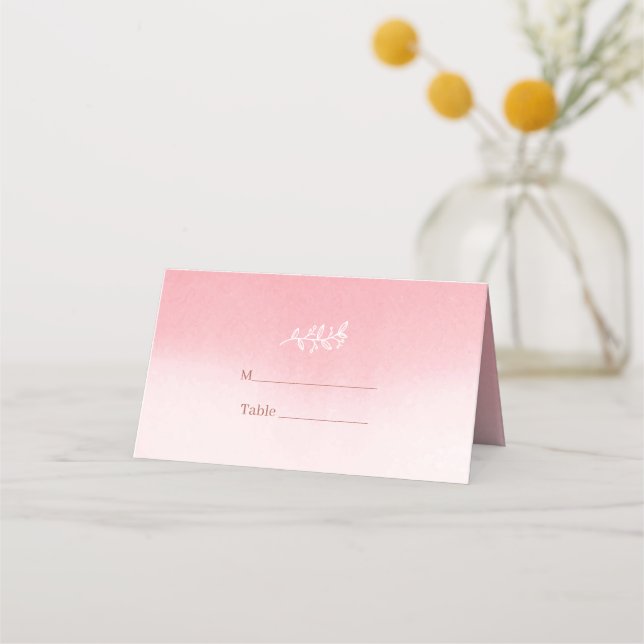 Vita blommor och Ram Placeringskort (Framsida)