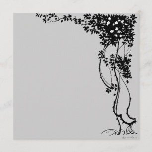 Vita blommor på en inbjudan till Vine Vintage Art!