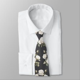 Vita blommor på en skarpt klädd man slips