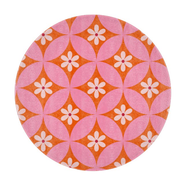Vita blommor på mitten av seklets rosa cirklar Mön (Framsidan)