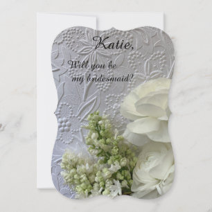 Vita blommor på präglad bakgrund meddelande