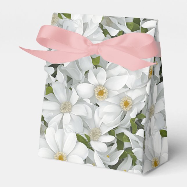 Vita blommor presentaskar (Framsidan Sidan)
