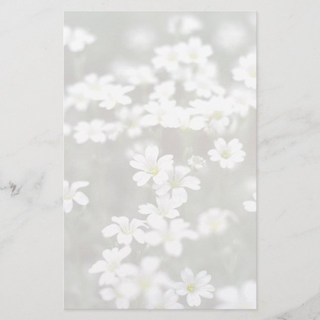 Vita blommor Stationery Brevpapper (Framsida)