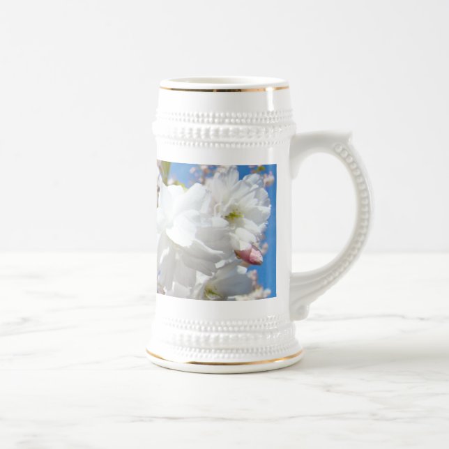 Vita Blommor stein Vår present steins Sejdel (Höger)