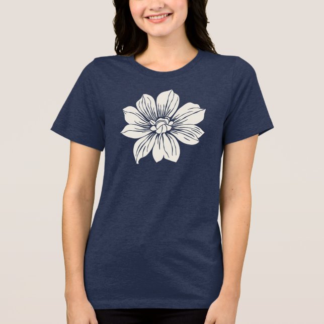 Vita blommor t shirt (Framsida)