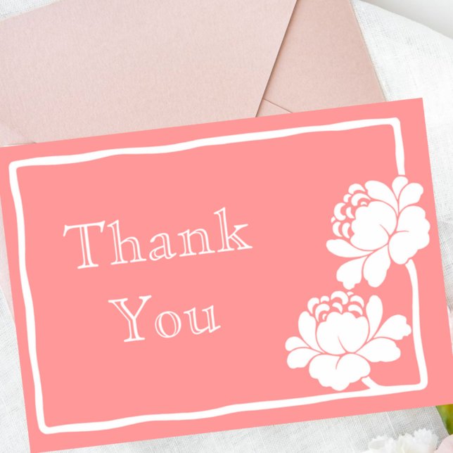 Vita blommor tack kort (Skapare uppladdad)