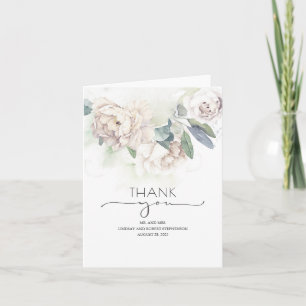 Vita blommor Vintage bröllop Tack Kort