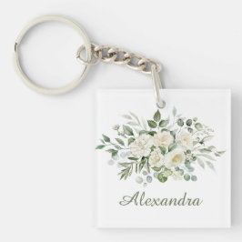 Vita blomster anpassade brudtärna-favorit 