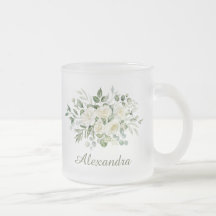 Vita blomster anpassade brudtärna-favorit 
