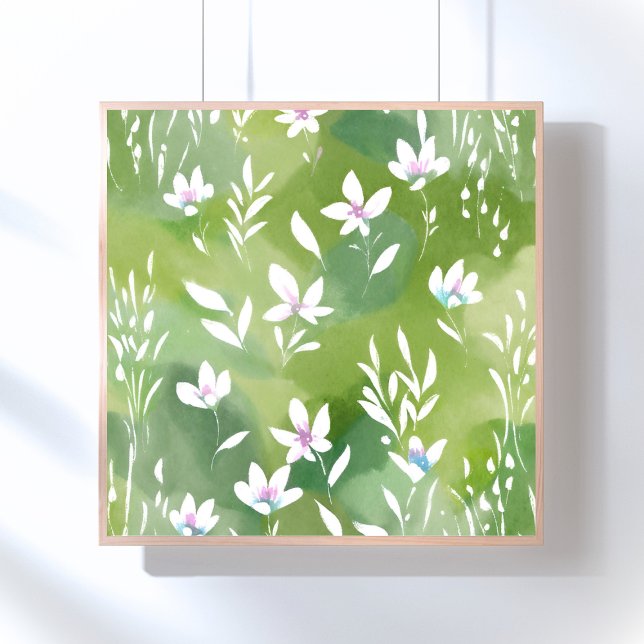 Vita blomsterfält | Elegant vårblomma  Poster (Skapare uppladdad)