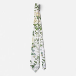 Vita blomstergammaldags eleganta bröllop slips