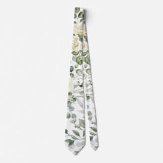 Vita blomstergammaldags eleganta bröllop slips