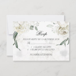 Vita blomstergröna botaniska bröllop RSVP-kort OSA Kort