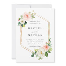 Vita Bloom Guld Hexagon Bröllop