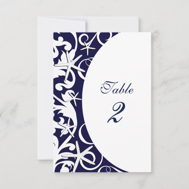 Vita Bordsnummer av marinblått strand (Framsida)