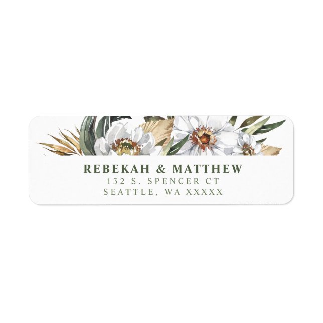 Vita botaniska Returetiketter Returadress Etikett (Framsidan)