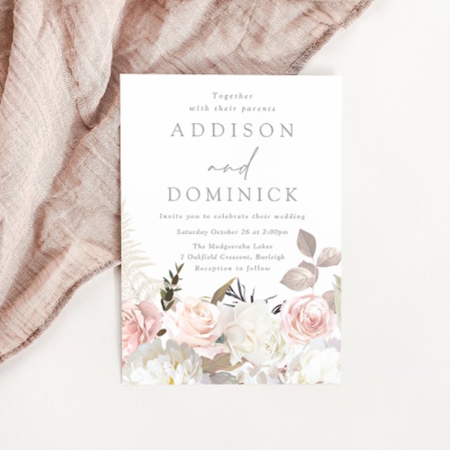  vita Botaniska Ro Alla sjöar Bröllop Inbjudningar (Skapare uppladdad)