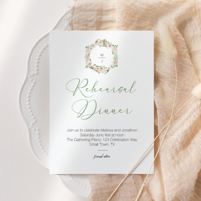 Vita Bröllop Blommigt Elegant Rehearsal Middag (Skapare uppladdad)