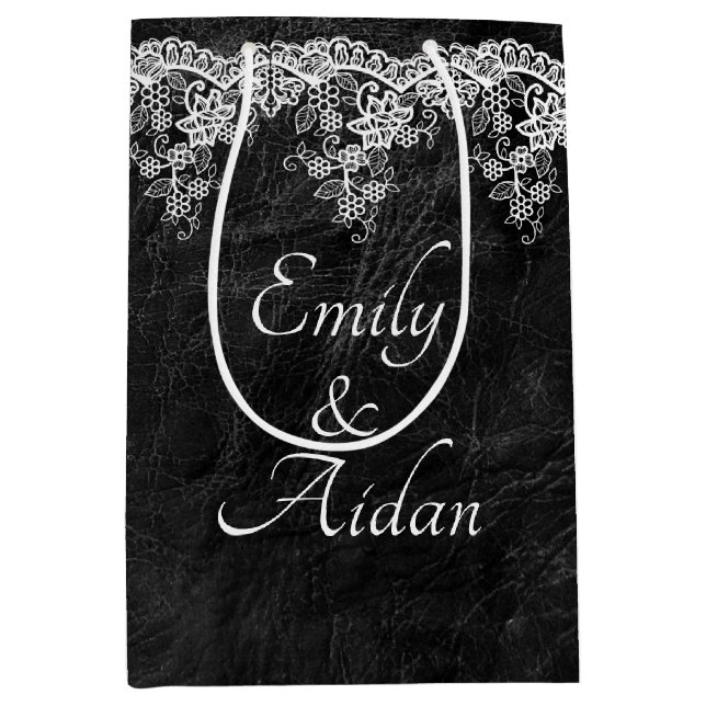 Vita Bröllop Snöre på läder (Framsidan)