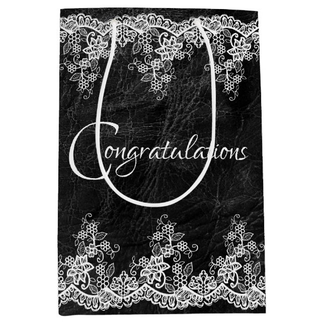 Vita Bröllop Snöre på läder (Framsidan)