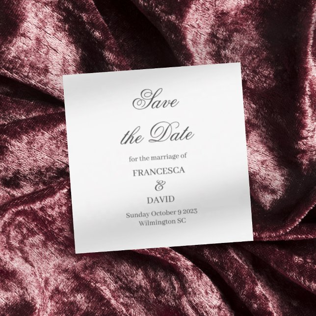 Vita Bröllop spara datum-kort Spara Datumet (Skapare uppladdad)