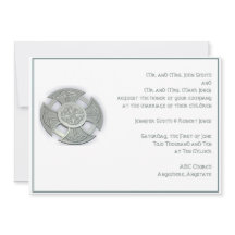 Vita bröllopsinbjudan för det keltiska Kor Silver