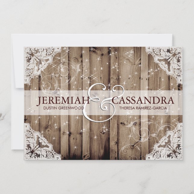 Vita bröllopsinbjudan till Antique Gnistra White S Inbjudningar (Framsida)