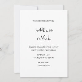 Vita bröllopskort för enkel och Elegant Inbjudningar