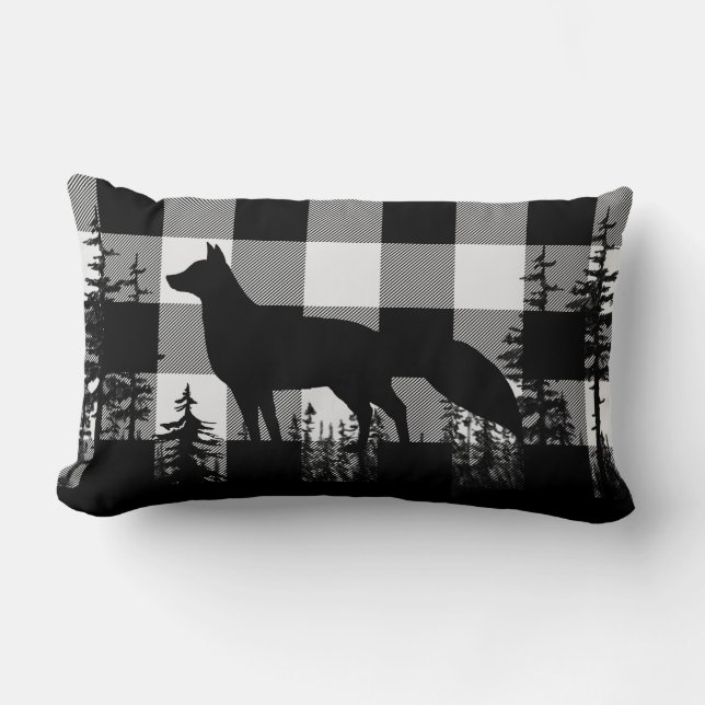 Vita Buffalo Play Woodland Gräs Forest Fox Lumbarkudde (Framsida)