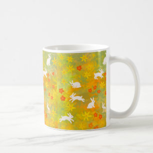Vita bunnier kaffemugg