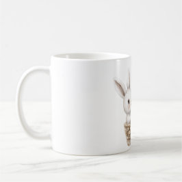 Vita Bunny Hearts i en Basket-babyskö XOXO Kaffemugg