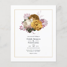 Vita, Burgundy och Guld Blommigt Bröllop