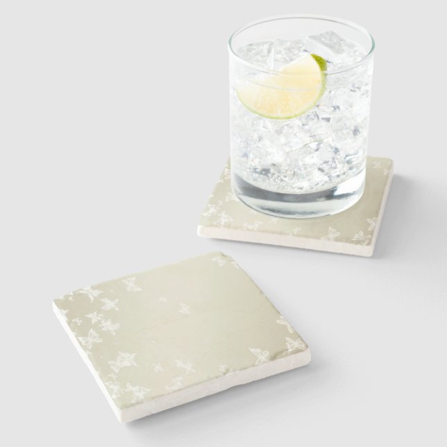 Vita Butterflies Stenunderlägg (Sidan)