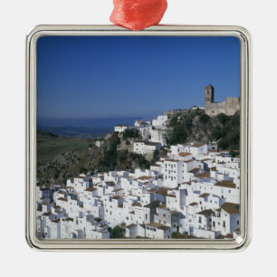 Vita byn Casares, Andalusien, Spanien 2 Julgransprydnad Metall