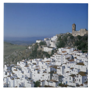 Vita byn Casares, Andalusien, Spanien 2 Kakelplatta
