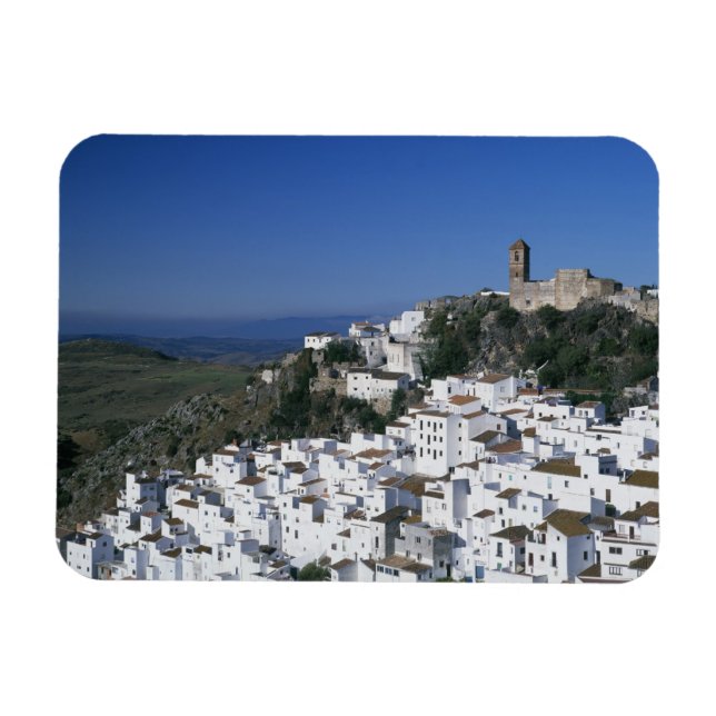Vita byn Casares, Andalusien, Spanien 2 Magnet (Horisontell)