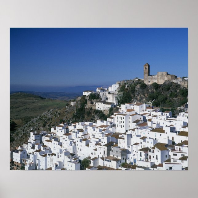 Vita byn Casares, Andalusien, Spanien 2 Poster (Framsidan)
